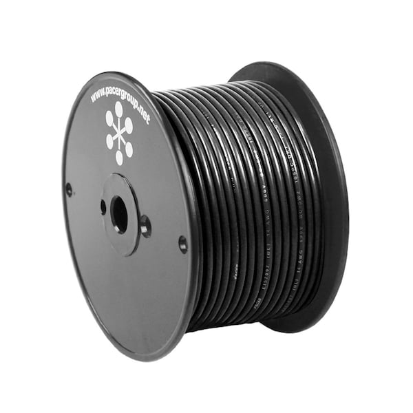 Pacer Group Primary Wire, Marine, 18 AWG, 1C C, Black, PVC, Stranded, 600V, 100 ft. WUL18BK-100 - main